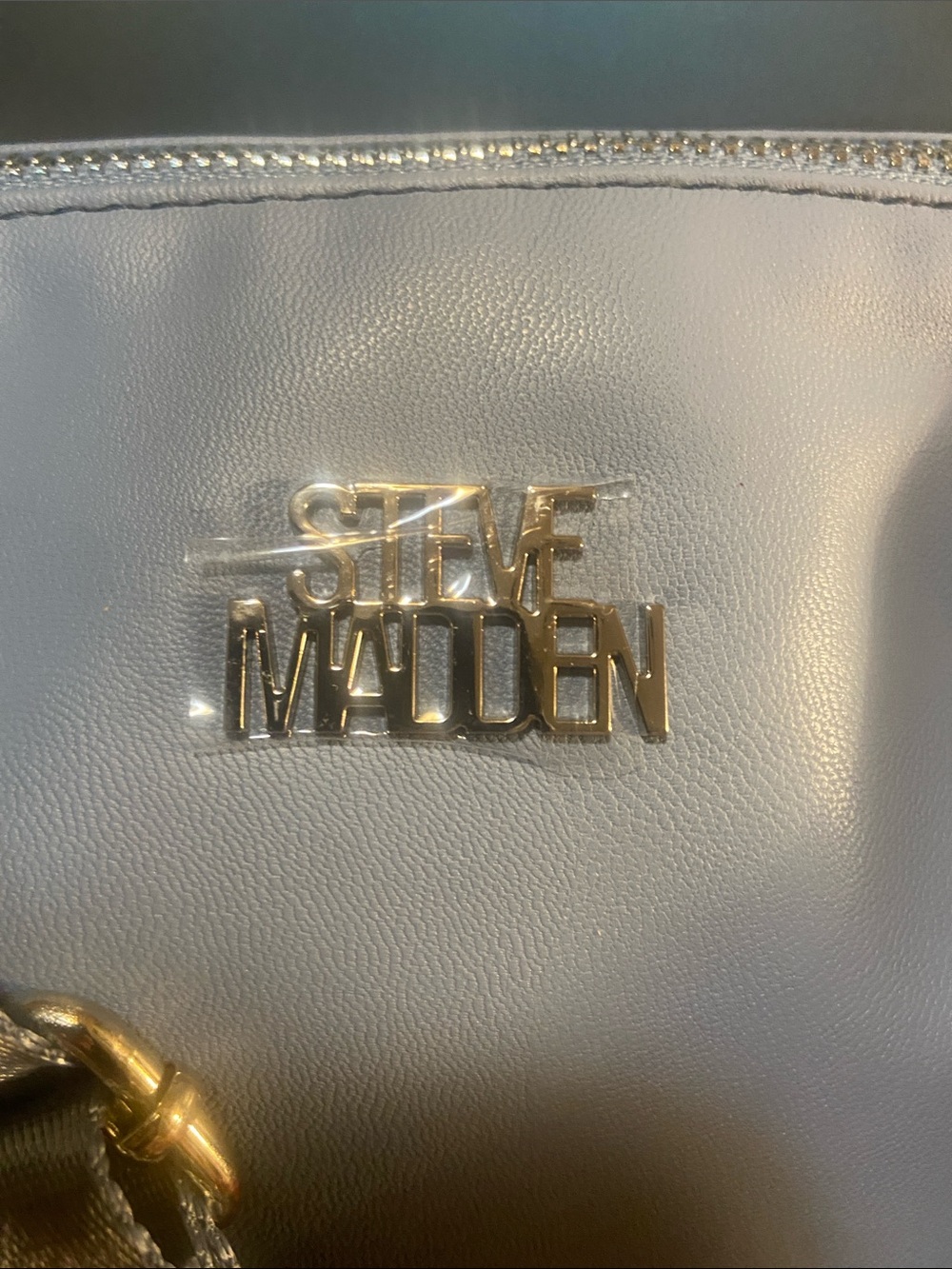 Steve Madden Powder Blue Crossbody with Branded Webbing Strap - Picture 2 of 4